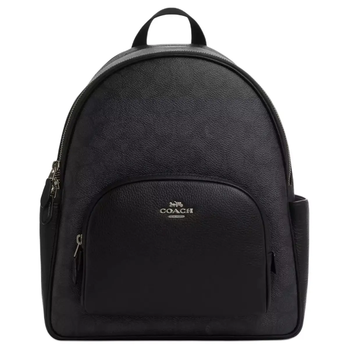 COACH Court PVC Polyvinyl Chloride Backpack Large Women's Charcoal Black