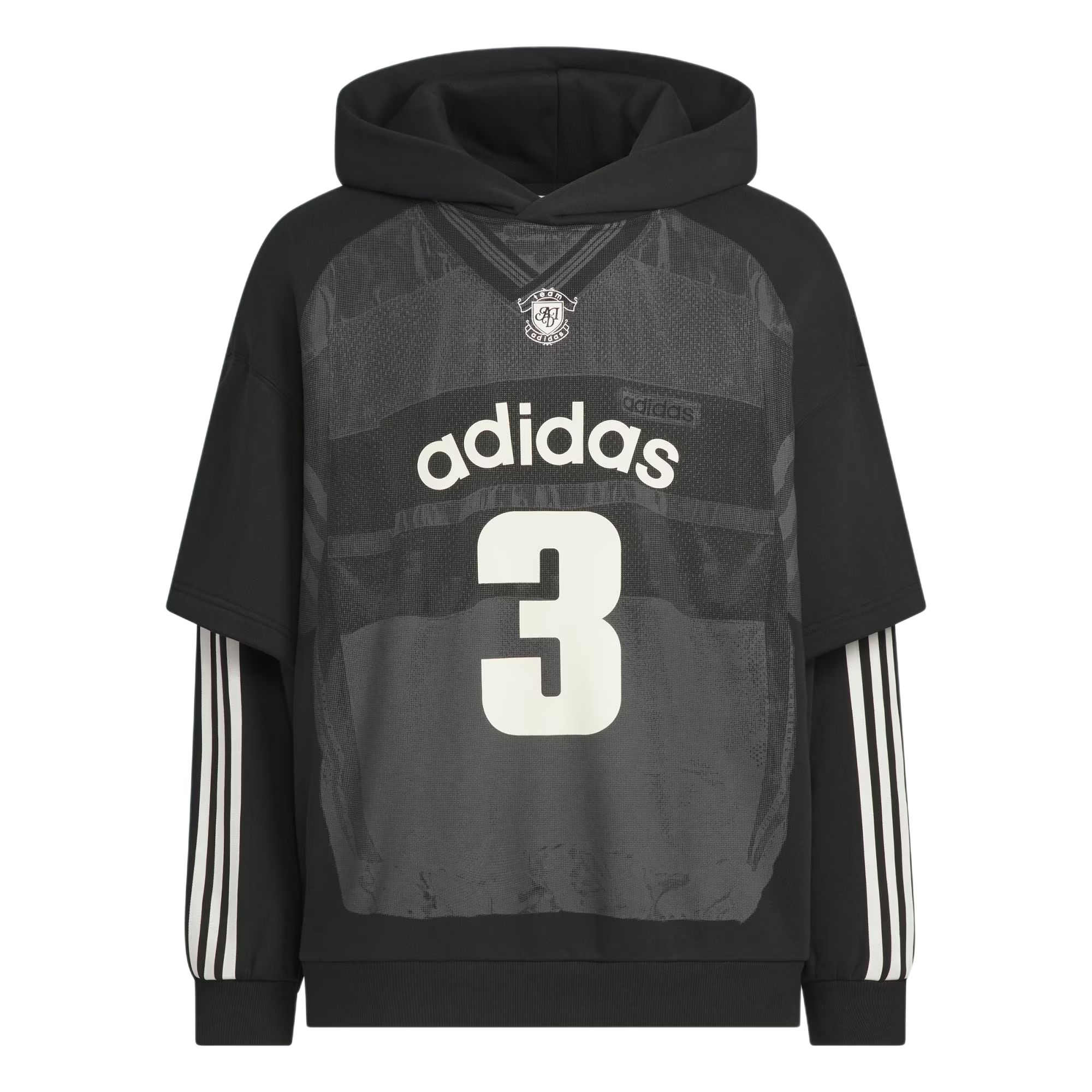 Мужское худи adidas originals TEAM (серо-черное)