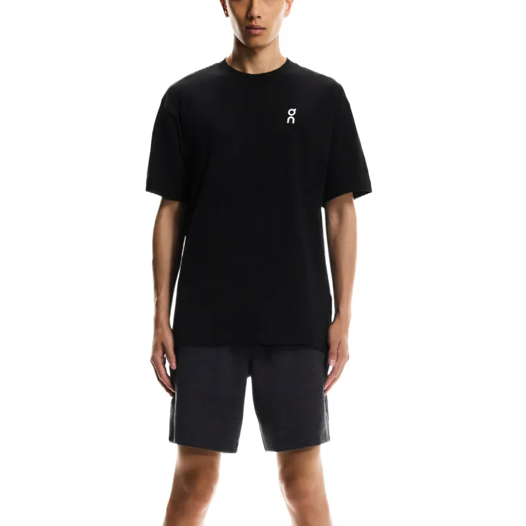 On Club T-Shirts Men's Black Crew Neck Moderate