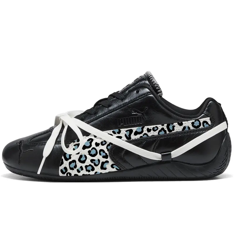 PUMA Speedcat Collection Couple, Leopard Print Morant Low top Casual Shoes Unisex Black White Blue