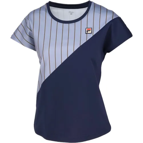 FILA Tennis Tops Women's Gray Purple Crew Neck Moderate