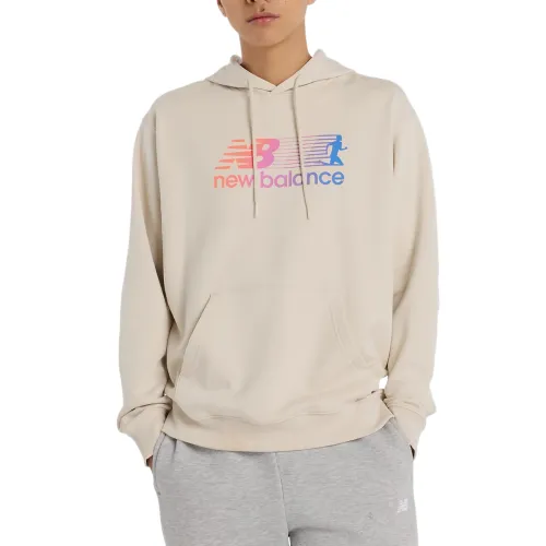New Balance Sweatshirts Men's Beige Hooded Moderate Regular