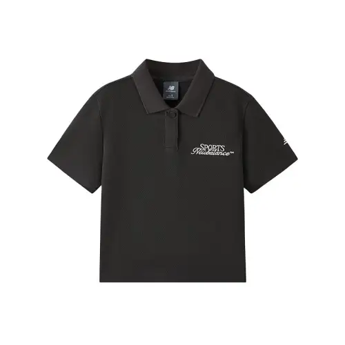 New Balance Polo Shirts Women's Dark Gray Polo Collar Moderate