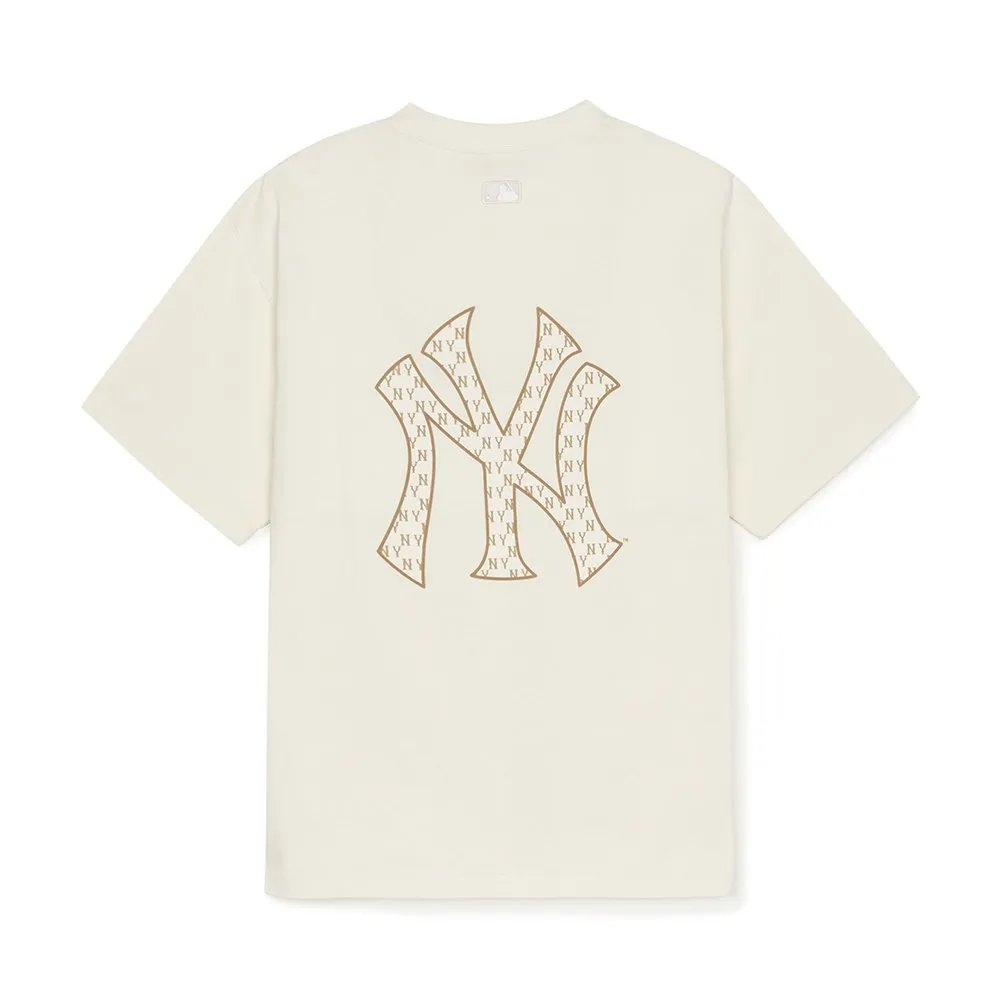MLB MONOGRAM SS25 T Shirt Unisex Cream