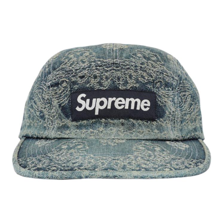 Кепка Supreme SS25 Week 7 Bandana Jacquard Denim Camp Cap (синяя)