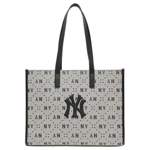 MLB Monogram Collection Cotton Tote Bag, Shopping Bag, Handbag, Shoulder Bag Large Women's Black