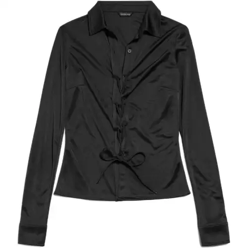 Balenciaga Collared Lace-Up Shirt