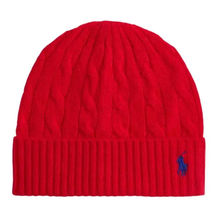 Polo Ralph Lauren Logo Embroidered Cable-Knit Beanie