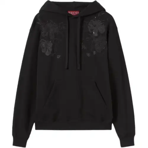 GUCCI Sweatshirts Men's Black Hooded Moderate