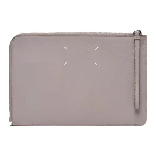 Maison Margiela Stitch Detailed Zipped Clutch Bag