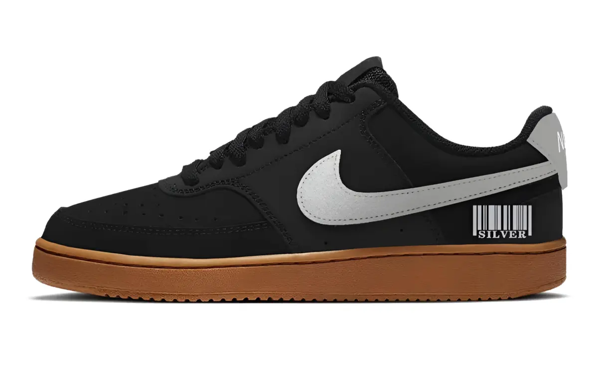 Nike Court Vision 1 Strip Graffiti Low top Skateboard Shoes Men's Black