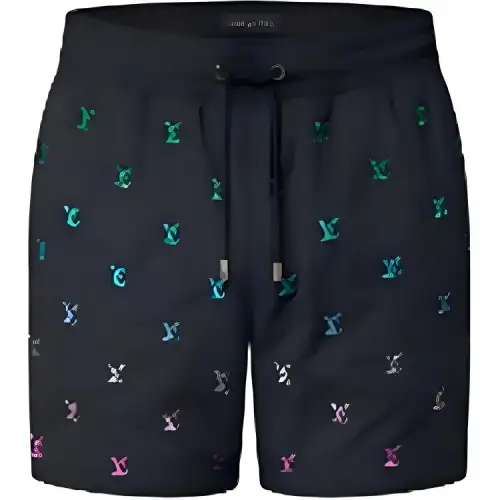 LOUIS VUITTON Lv Blason Gradient Embroidered Swim Shorts