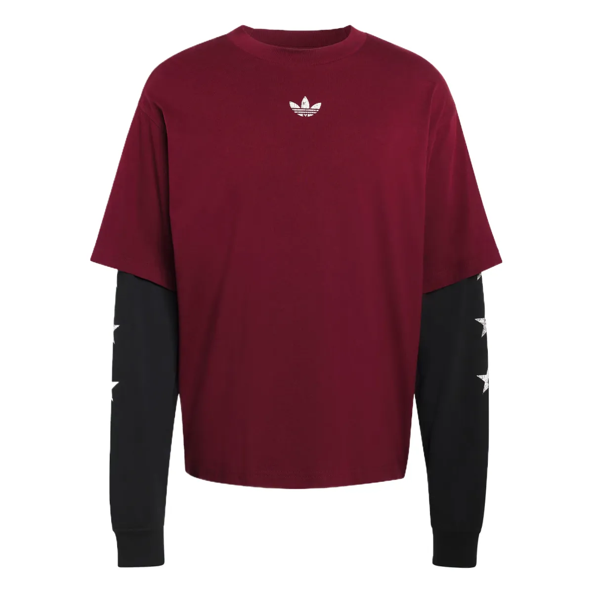 Adidas Originals T-Shirts Men's Dark Reddish Purple/Black Crew Neck
