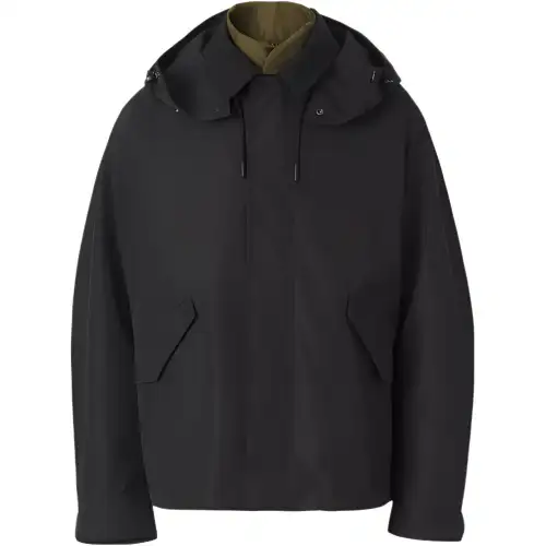 Burberry Coats Men's Black Hooded Moderate Straight Fit