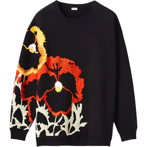 LOEWE Sweatshirts Men's Black Crew Neck Moderate Regular