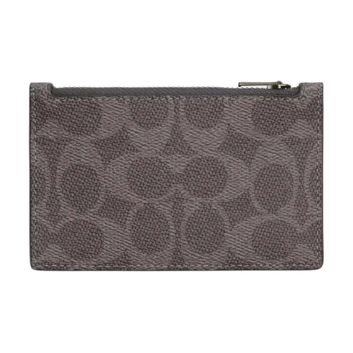 COACH Signature Coated Canvas With Leather Card Holder Unisex Gray & Charcoal