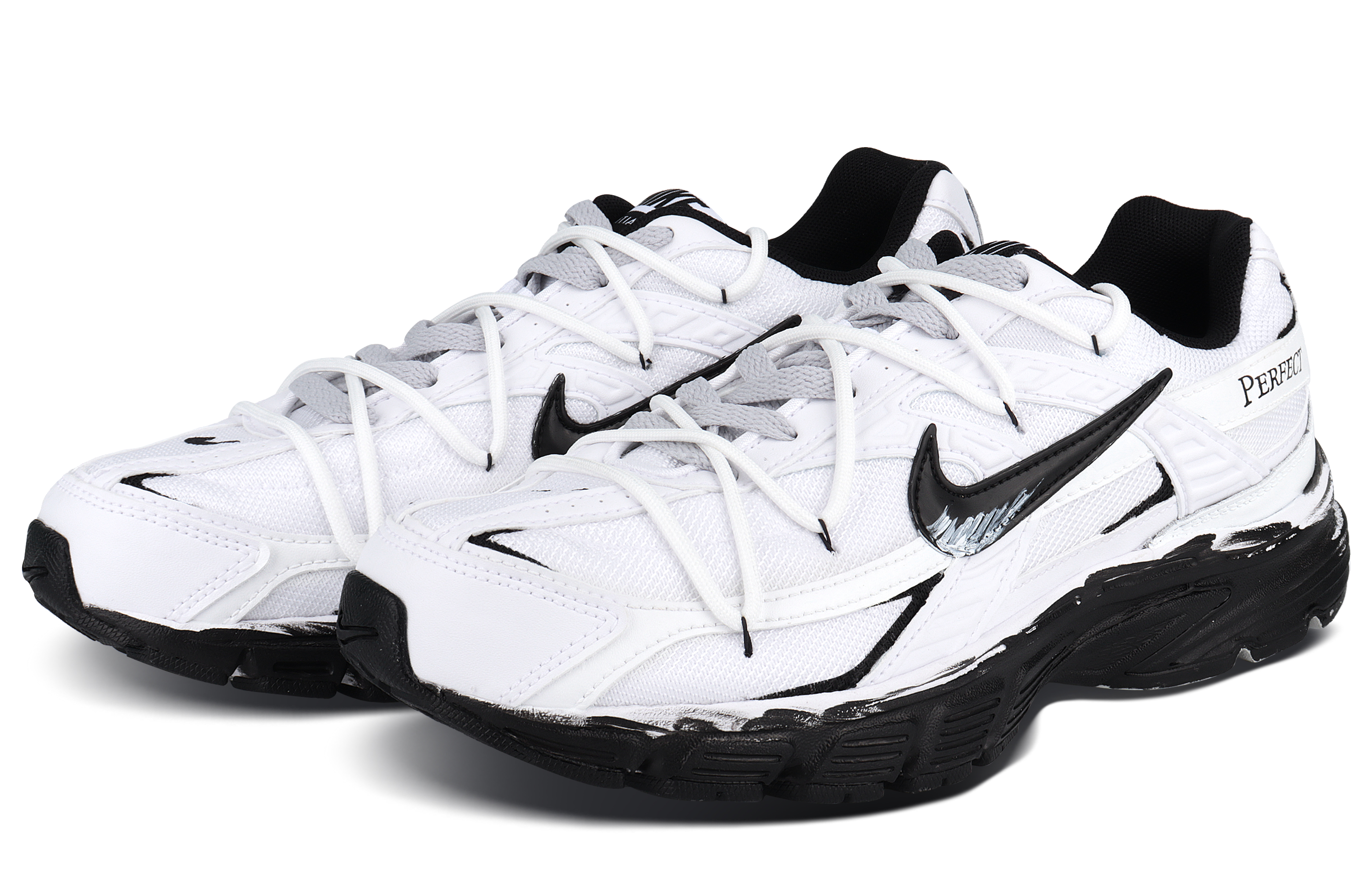 Nike Initiator Abrasion Resistant Breathable Low top Running Shoes Unisex Black White