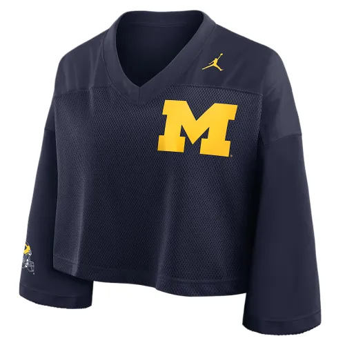 Jordan Michigan Jersey Women's Jordan Brand Dri-FIT College Cropped Top