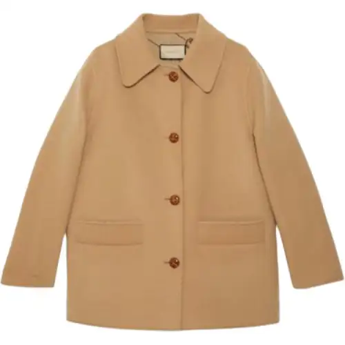 GUCCI Coats Women's Khaki Moderate Straight Fit