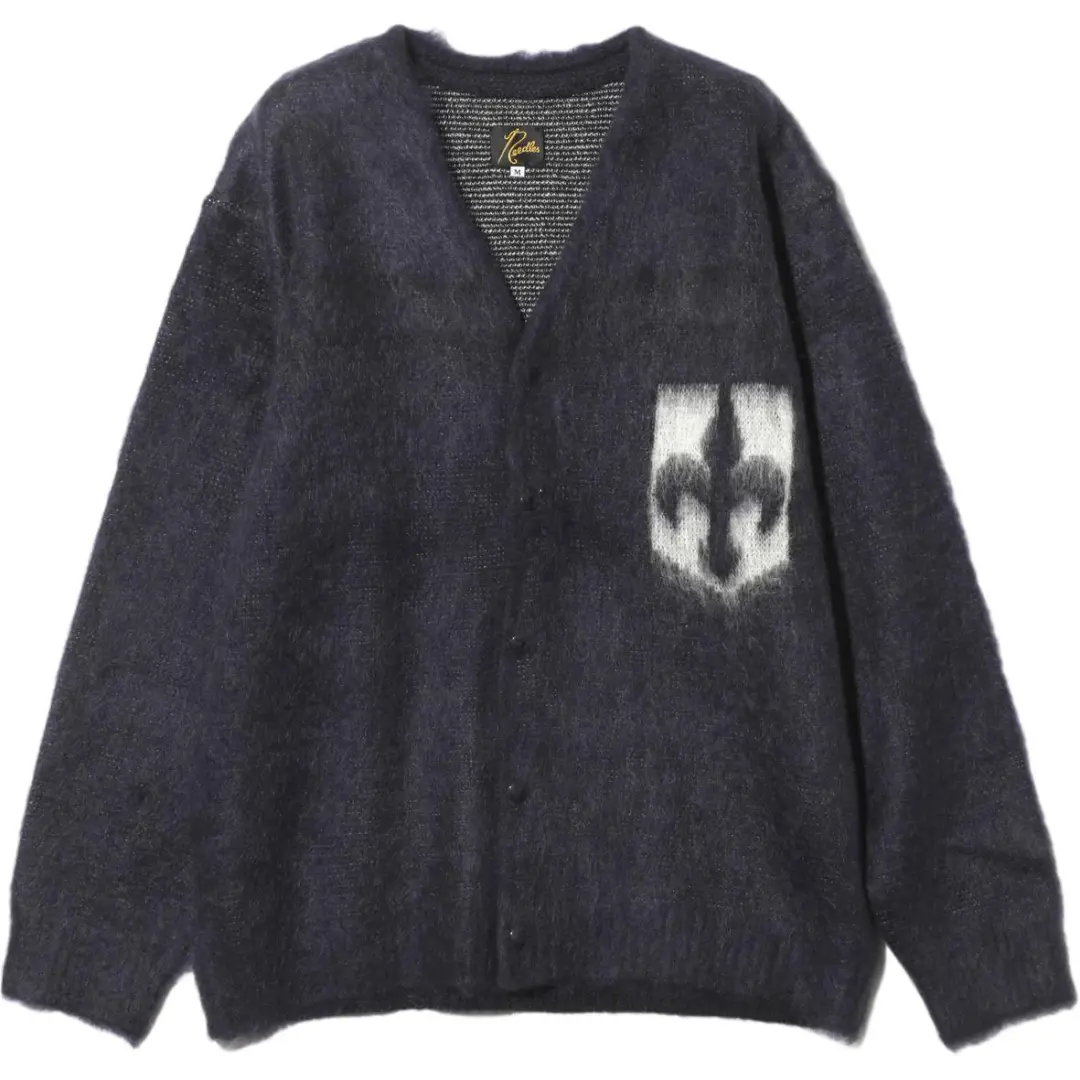 Needles Knitwear Unisex Purple V Neck Moderate Cardigan