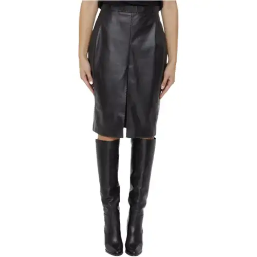 SAINT LAURENT Casual Long Skirts Women's Black Moderate Mid Length Other