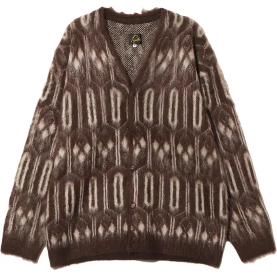 Needles patterned V-neck cardigan