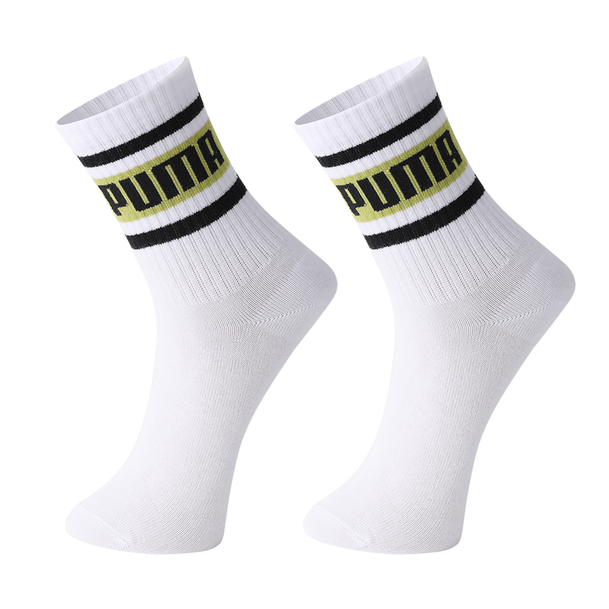 PUMA Knee High Socks Unisex White & Yellow