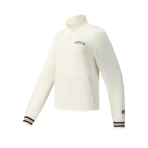 FILA Tennis Sweatshirts Women's Heron White Stand Collar Moderate