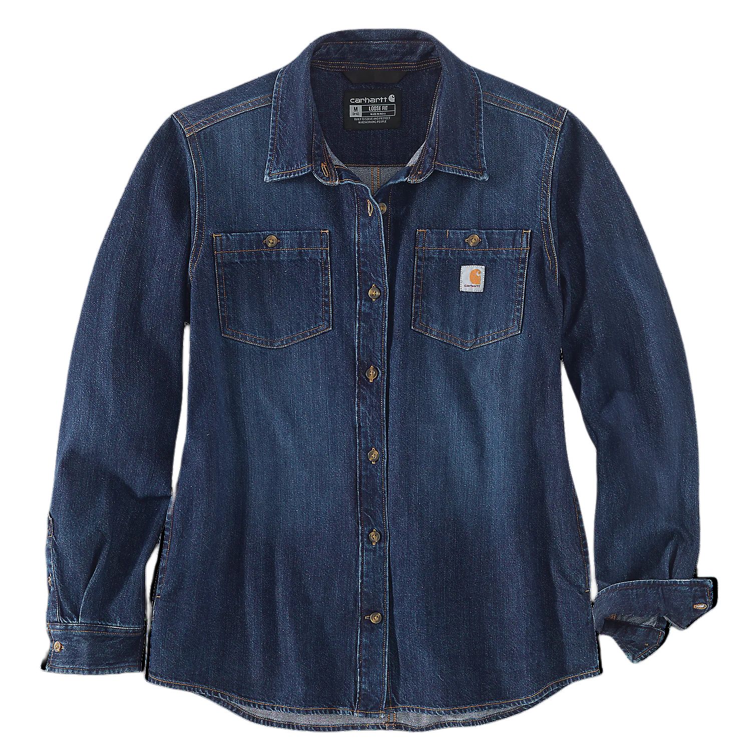 Женская джинсовая рубашка Carhartt 105492 Women Denim Shirt (синяя)