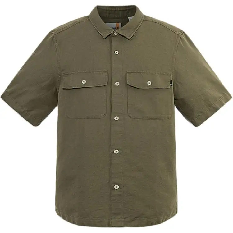 Timberland Shirts Men's Army Green Lapel Moderate