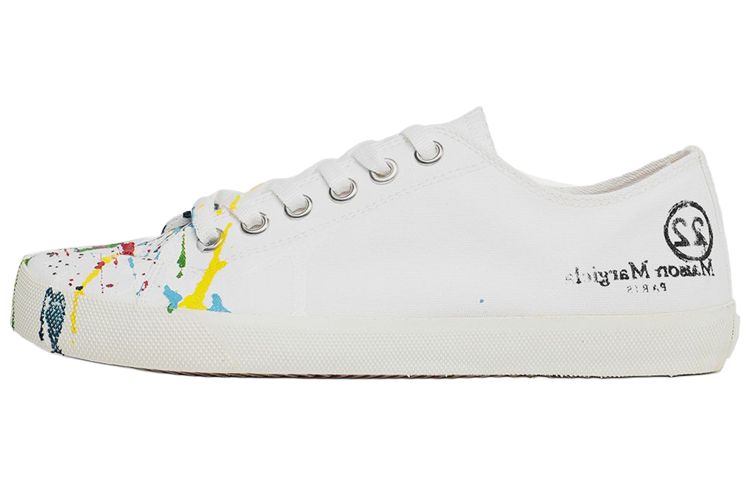 Maison Margiela Mason Margiela Tabi Tabi painted canvas low-top fashion sneakers women's white