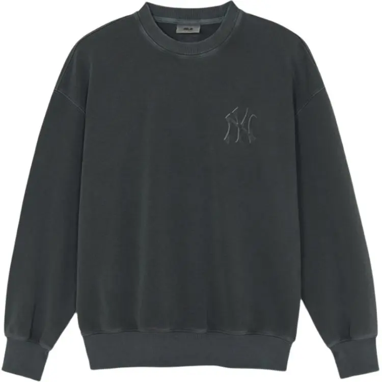 MLB New York Yankees Sweatshirts Men's Carbon Black Gray Crew Neck Moderate
