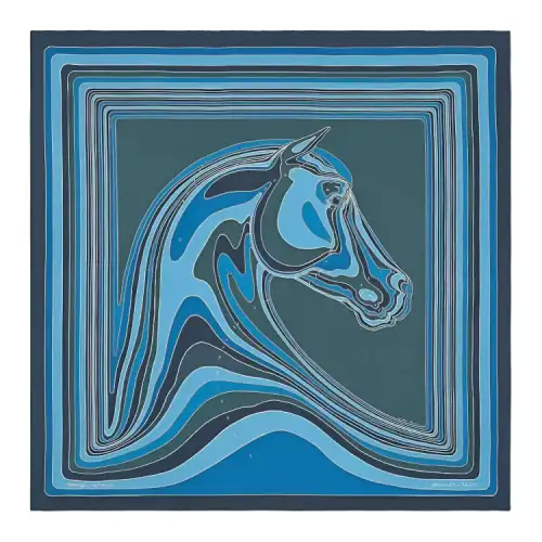 HERMES Silk Scarves Women's Blue