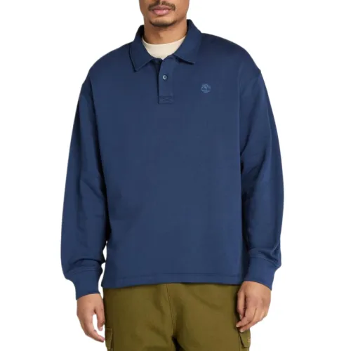 Timberland Polo Shirts Men's Blue Polo Collar Moderate Straight Fit