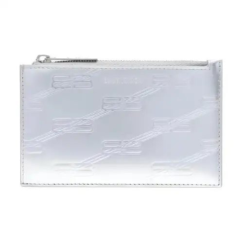 Balenciaga Calfskin Card Holder Men's Silver