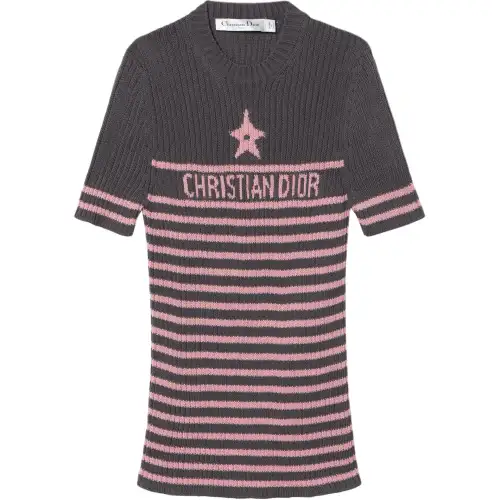 DIOR Knitwear Women's Gray Crew Neck Moderate Other
