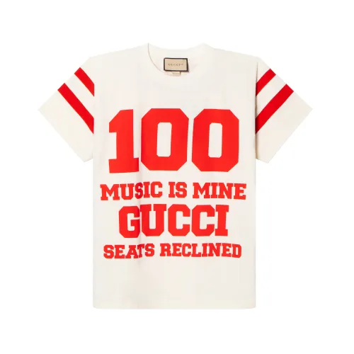 GUCCI Short Sleeve T shirt White Red