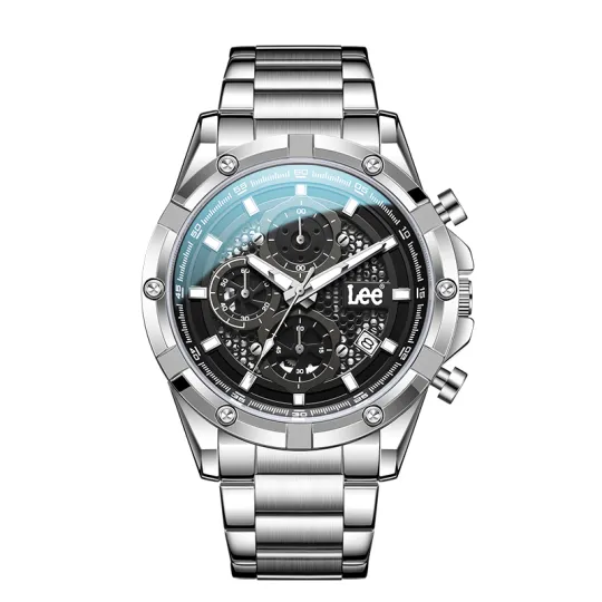 Lee Wrist Watches Quartz Movement Steel Strap Gray Dial Men's Watches Node Holiday Classic Box
