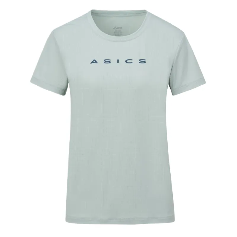 ASICS T Shirts Women's Mantle Green Crew Neck Moderate Straight Fit