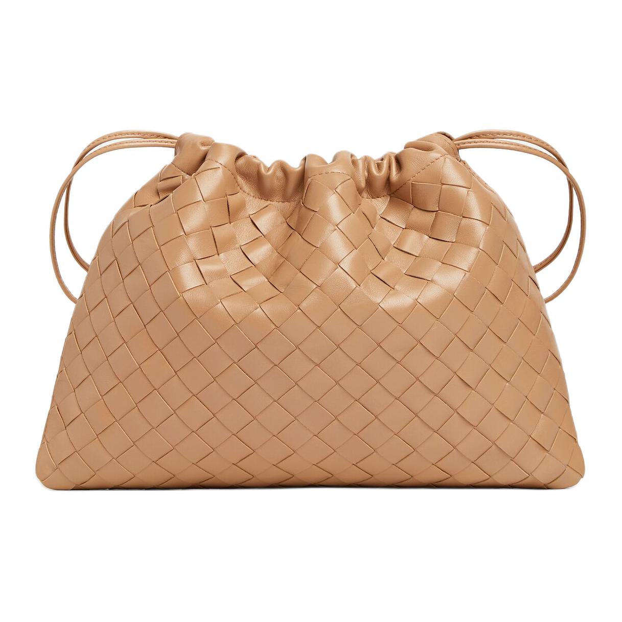 Женская сумка Bottega Bottega Veneta DustbagIntrecciato (светло-коричневая)