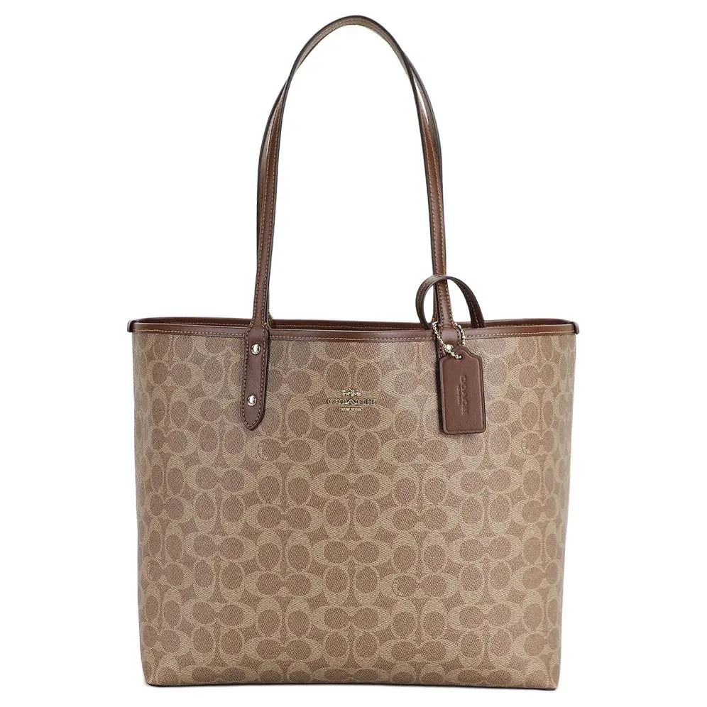 COACH City PVC Spliced With Artificial Leather Shoulder Bags Large Women's Brown