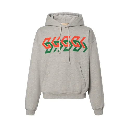 GUCCI Chain Print Hooded Sweatshirt