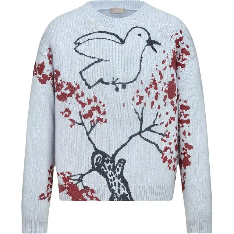 DIOR SS25 Summer Men's Clothing Collection Sweater Men's Blue