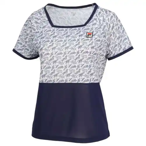 FILA Tennis Tops Women's Dark Blue Square Collar