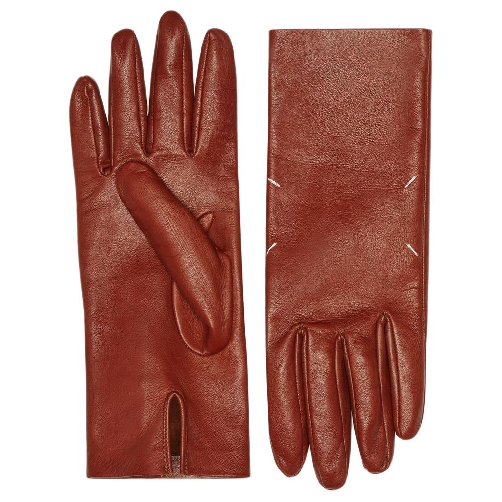 Женские перчатки Maison Margiela (кирпично-красные)