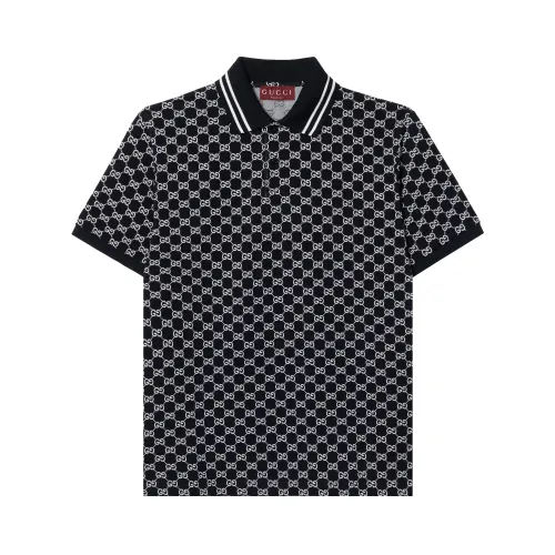 GUCCI All Over Monogrammed Collared Polo Shirt