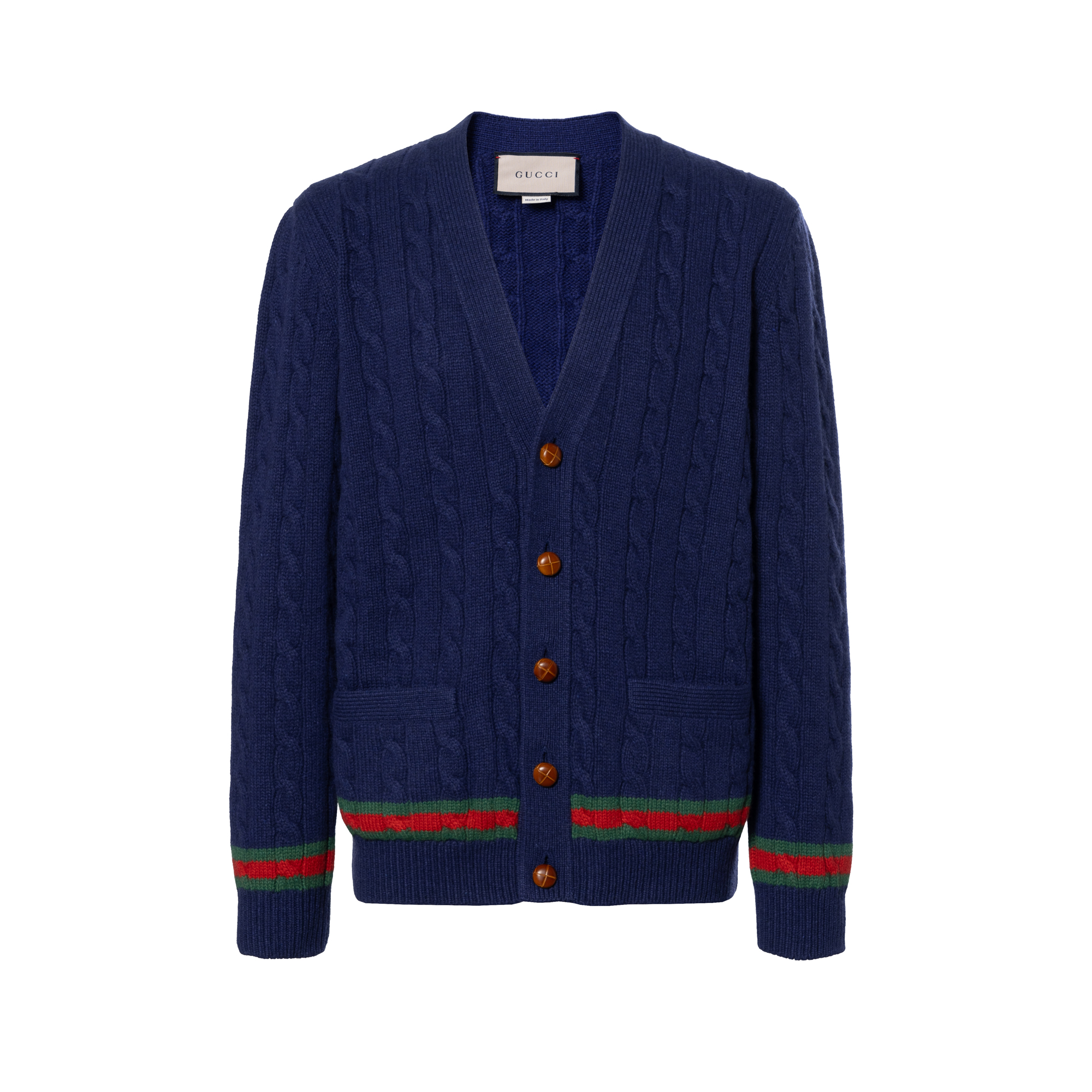 GUCCI Cashmere And Wool Cable Knit Cardigan