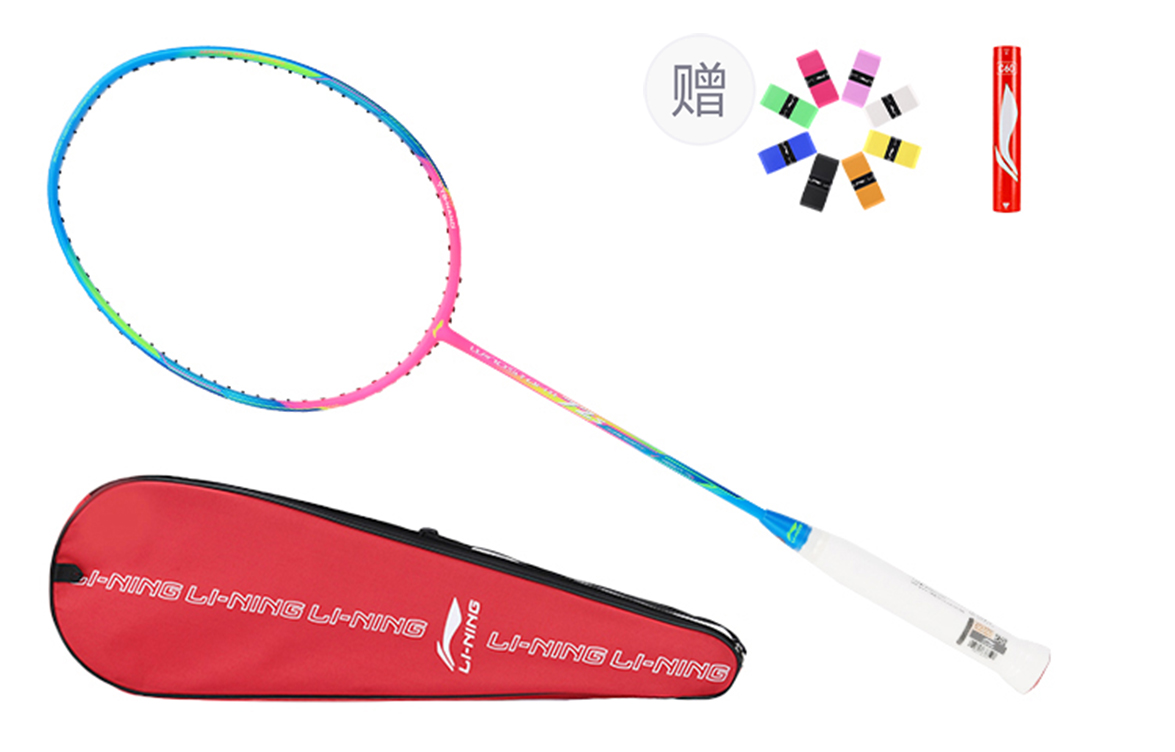 Li Ning Storm WS72 Full Carbon Badminton Rackets Control Type All around Defense Advanced Level 675MM Blue Pink