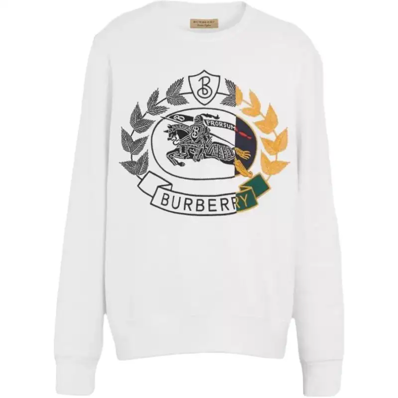 Burberry Sweatshirts Unisex White Crew Neck Moderate Regular
