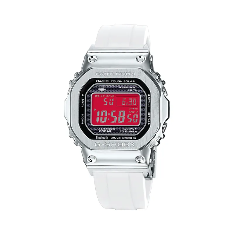 CASIO Custom Collection Solar Movement Resin Strap Watch Unisex Red Watch Dial